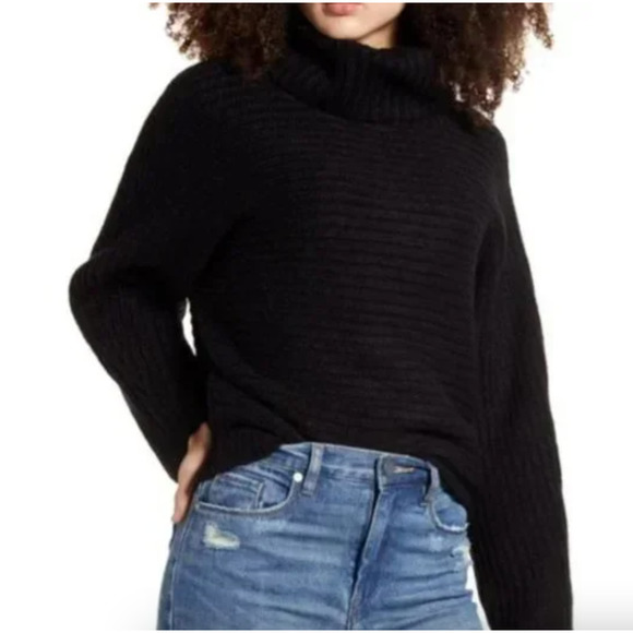 Leith Sweaters - Leith Dolman‎ Turtleneck Sweater In Black Size Small